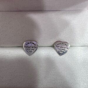 Tiffany & Co Return To Tiffany Heart Tag Stud Earrings - Sterling Silver